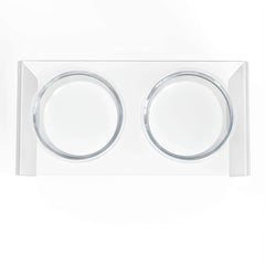 Modern Acrylic Glass Bowl Feeders, Standard Style, Double Bowl
