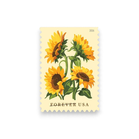 2026 Sunflowers Forever Postage Stamps First-Class Postage Sheet