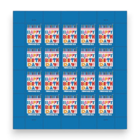 2026 Happy Birthday Forever Postage Stamps First-Class Postage Sheet