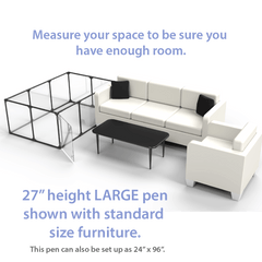 27" (69 cm) Tall Large Lucidium Pet Pen.