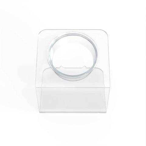 Modern Acrylic Glass Bowl Feeders, Angled Style, Single Bowl