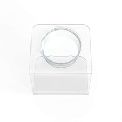 Modern Acrylic Glass Bowl Feeders, Angled Style, Single Bowl