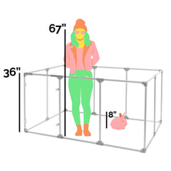 36" Tall Large Lucidium Pet Pen, SILVER - (Unused Return)