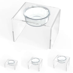 Modern Acrylic Glass Bowl Feeders, Standard Style, Single Bowl